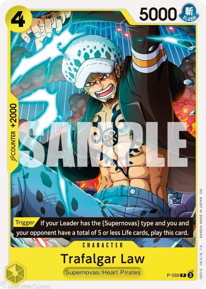 P 088 Trafalgar Law: Promo Normal English One Piece TCG Card: PRB02: One Piece Card The Best: Premium Booster Vol. 2