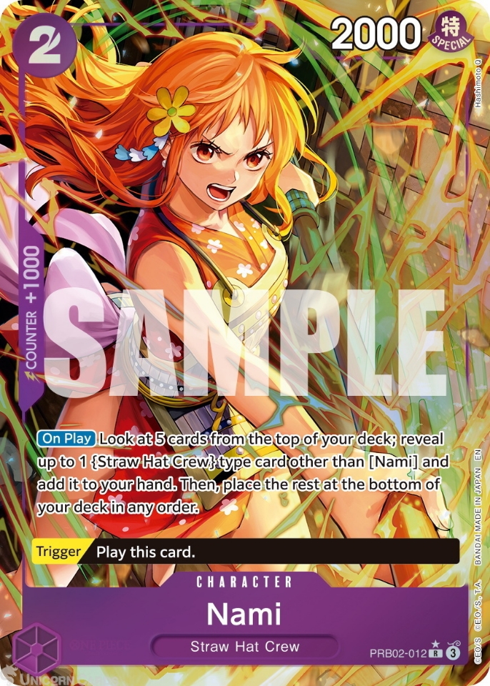 PRB02 012 Nami: Rare Alternative Art Foil English One Piece TCG Card: PRB02: One Piece Card The Best: Premium Booster Vol. 2