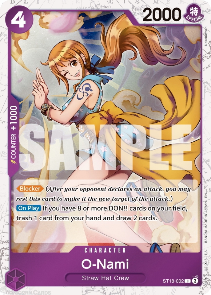 O-Nami キャラクターカード ONE PIECE 英語版 ST18-002 O-Nami : Common Pirate Foil English One Piece TCG Card