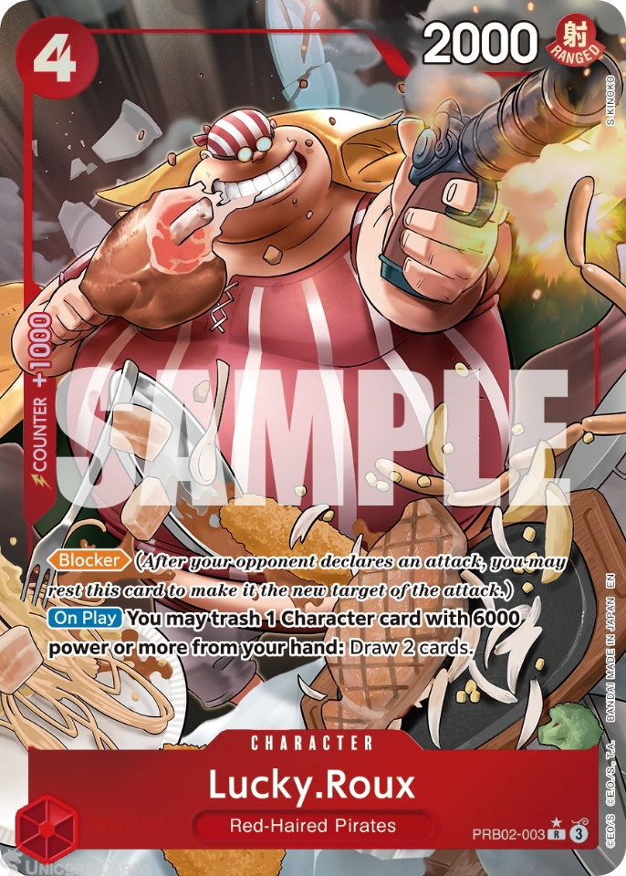 PRB02-003 Lucky.Roux : Rare Alternative Art Foil English One Piece TCG ...