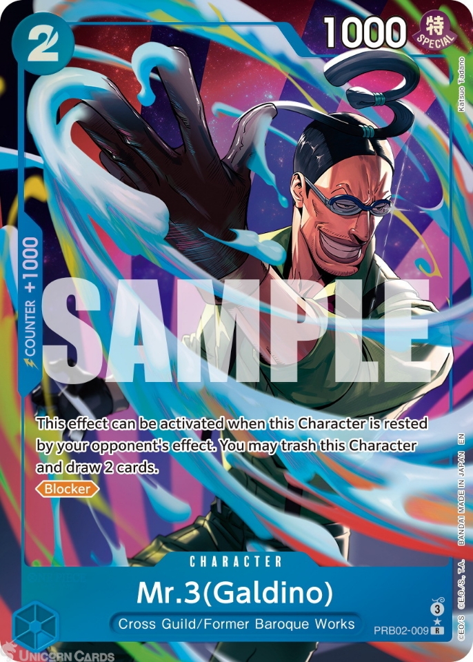 PRB02 009 Mr.3(Galdino): Rare Alternative Art Foil English One Piece TCG Card: PRB02: One Piece Card The Best: Premium Booster Vol. 2