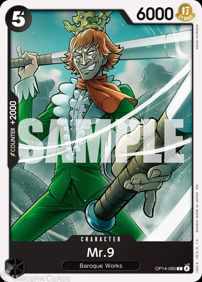 OP14-095 Mr.9 : Common English One Piece TCG Card : OP14: The