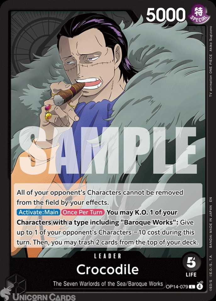 OP14-079 Crocodile : Leader English One Piece TCG Card : OP14: The