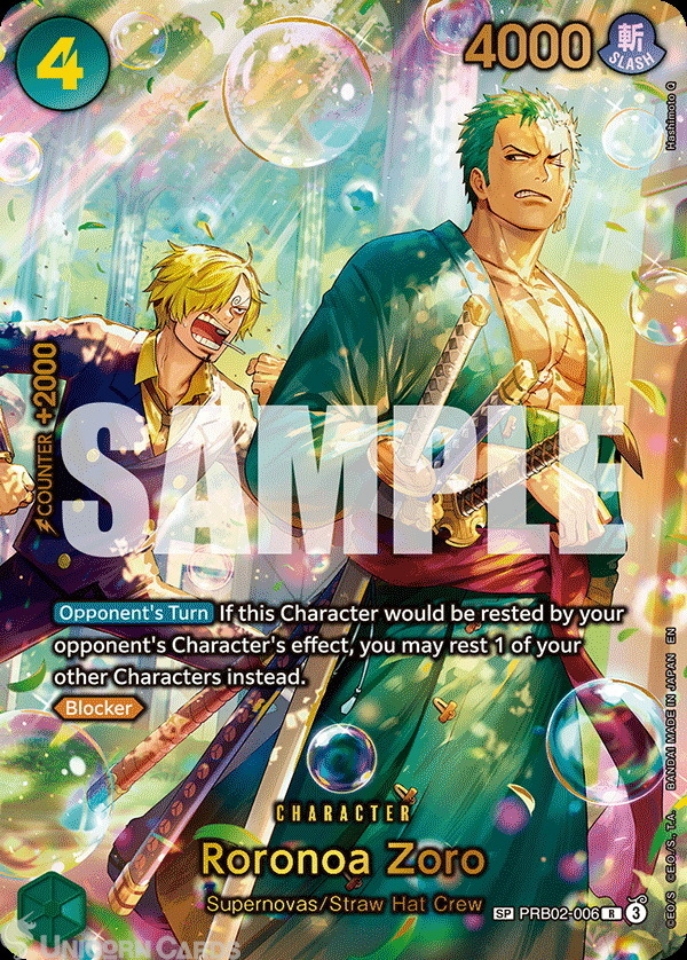 PRB02-006 Roronoa Zoro : Special Card English One Piece TCG Card