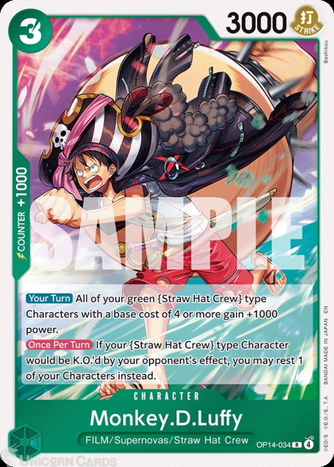 OP14-034 Monkey.D.Luffy : Rare English One Piece TCG Card : OP14