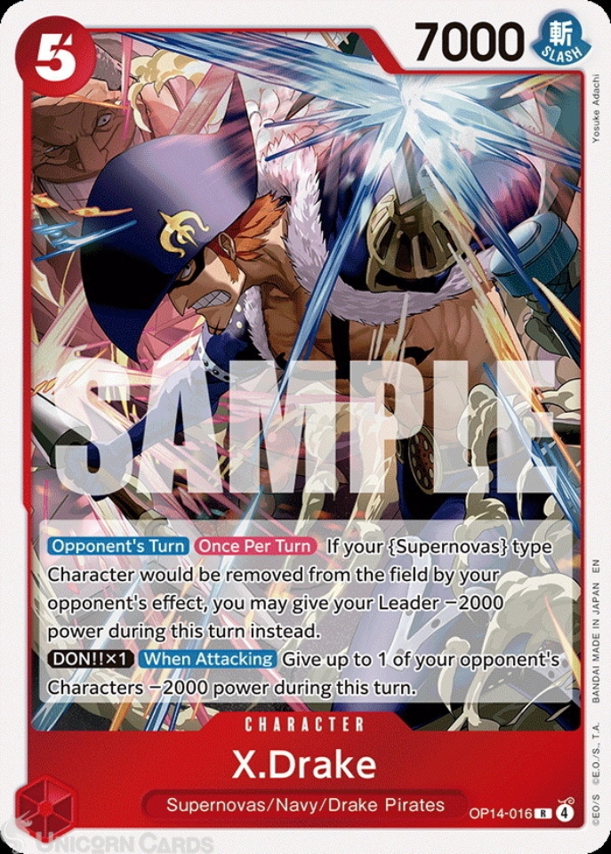 OP14-016 X.Drake : Rare English One Piece TCG Card : OP14: The Azure ...