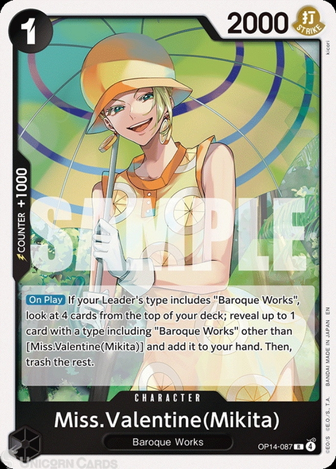 OP14-087 Miss.Valentine(Mikita) : Rare English One Piece TCG Card