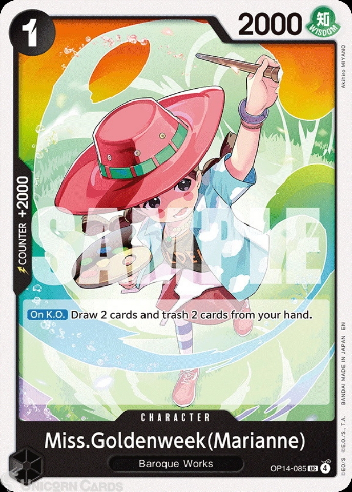 OP14-085 Miss.Goldenweek(Marianne) : Uncommon English One Piece