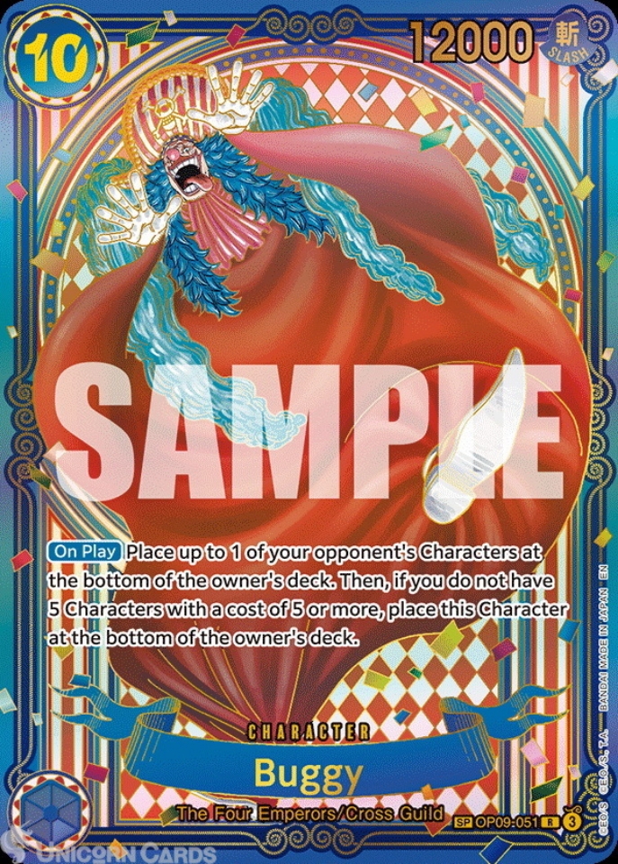 OP09-051 Buggy : Rare SP Special Card (Gold) English One Piece TCG