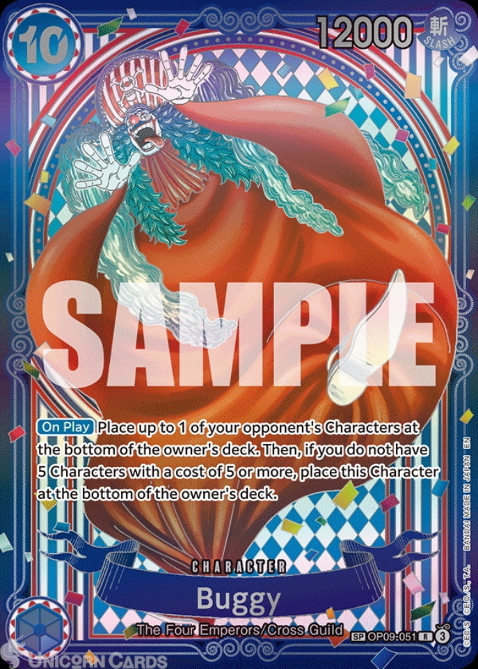 その他 L GEAR SOLID Trading Card #051 HIPPO OP09-051 Buggy : Rare SP Special Card (Silver) English One Piece