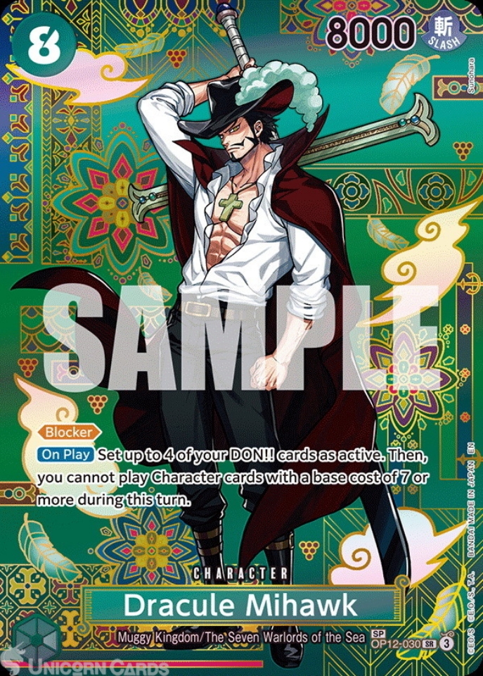OP12-030 Dracule Mihawk : Super Rare SP Special Card English One