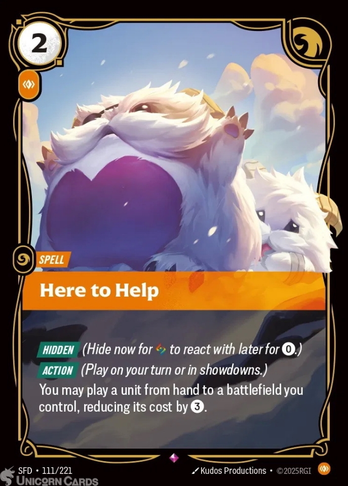 111/221 Here to Help : Rare Foil Riftbound TCG Card : Spiritforged ...