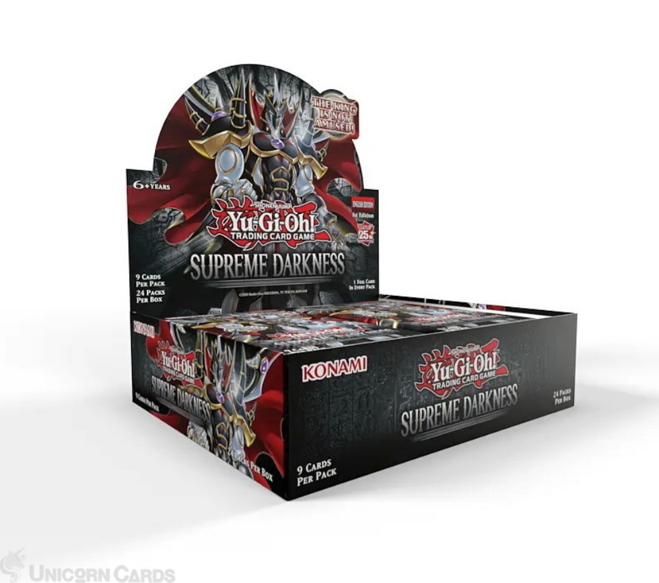 YuGiOh! Supreme Darkness 1st Edition Booster Display Box:: Unicorn Cards -  YuGiOh!, Pokemon, Digimon and MTG TCG Cards for Players and Collectors.