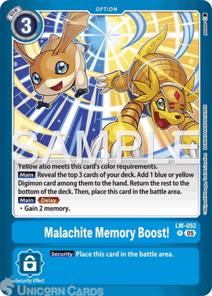 LM 052 Malachite Memory Boost: Promo Digimon Card: LM07: Limited Card Pack Another Knight