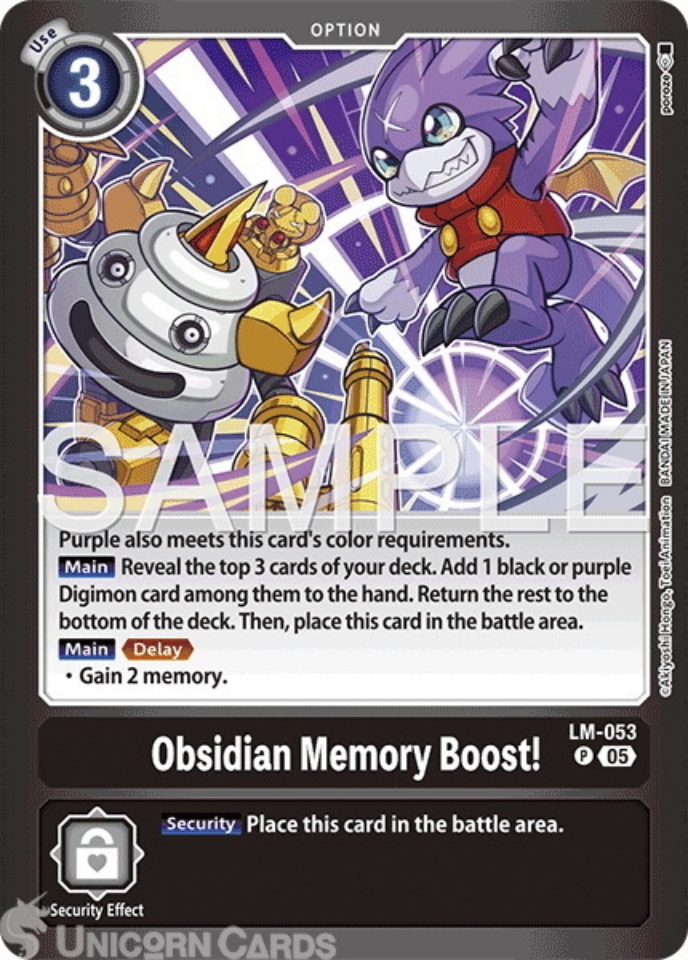 LM 053 Obsidian Memory Boost: Promo Digimon Card: LM07: Limited Card Pack Another Knight