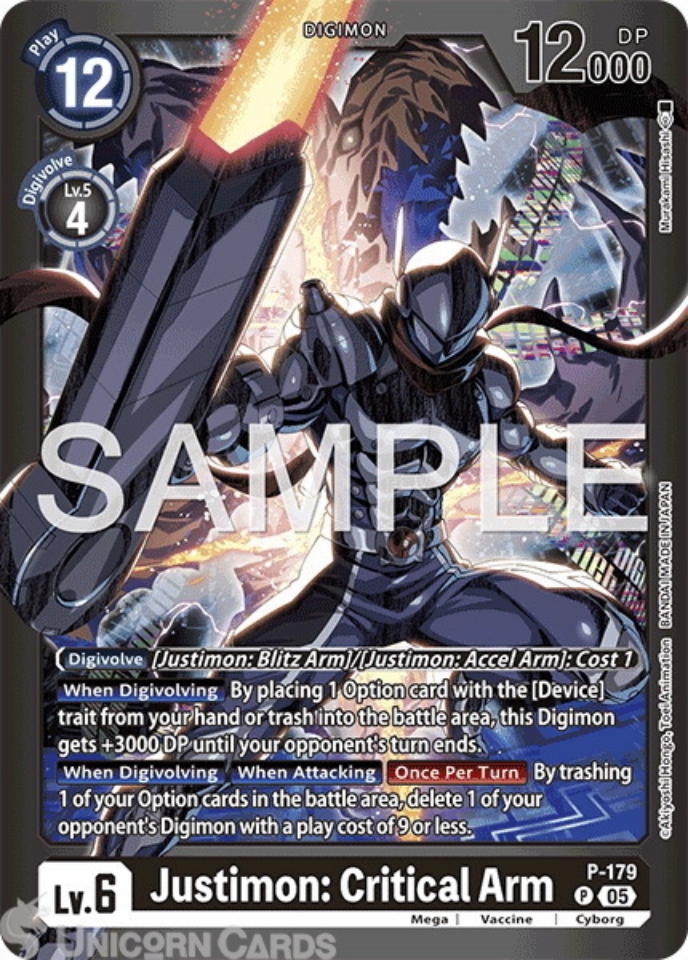P 179 Justimon: Critical Arm: Promo Alternative Art Digimon Card: LM07: Limited Card Pack Another Knight