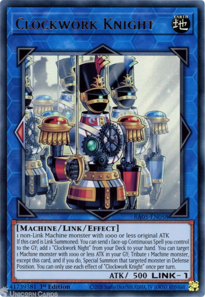 RA05-EN058 Clockwork Knight : Ultra Rare 1st Edition Mint YuGiOh Card ...