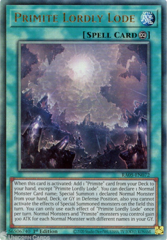 RA05-EN072 Primite Lordly Lode : Ultimate Rare 1st Edition Mint YuGiOh ...
