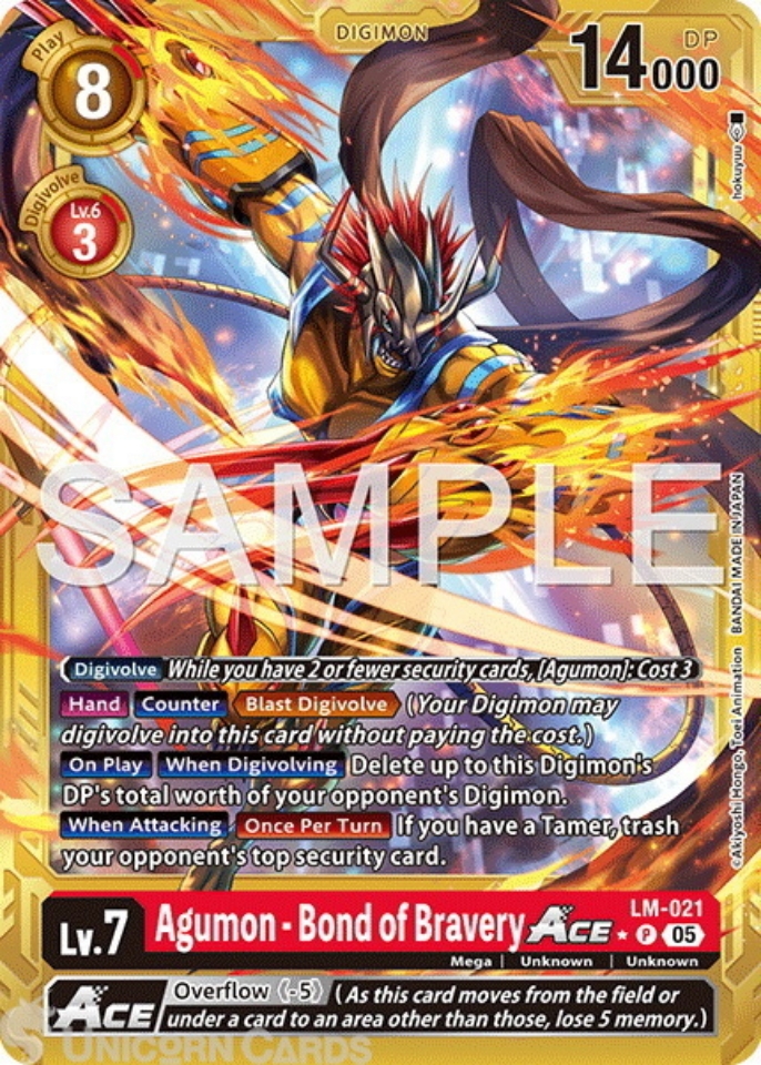 LM 021 Agumon Bond of Bravery ACE: Promo Alternative Art: AD01: Advanced Booster Digimon Generation