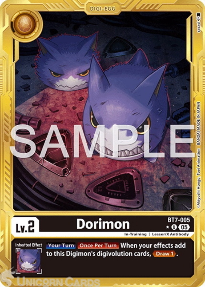 BT7 005 Dorimon: Uncommon Foil Alternative Art: AD01: Advanced Booster Digimon Generation