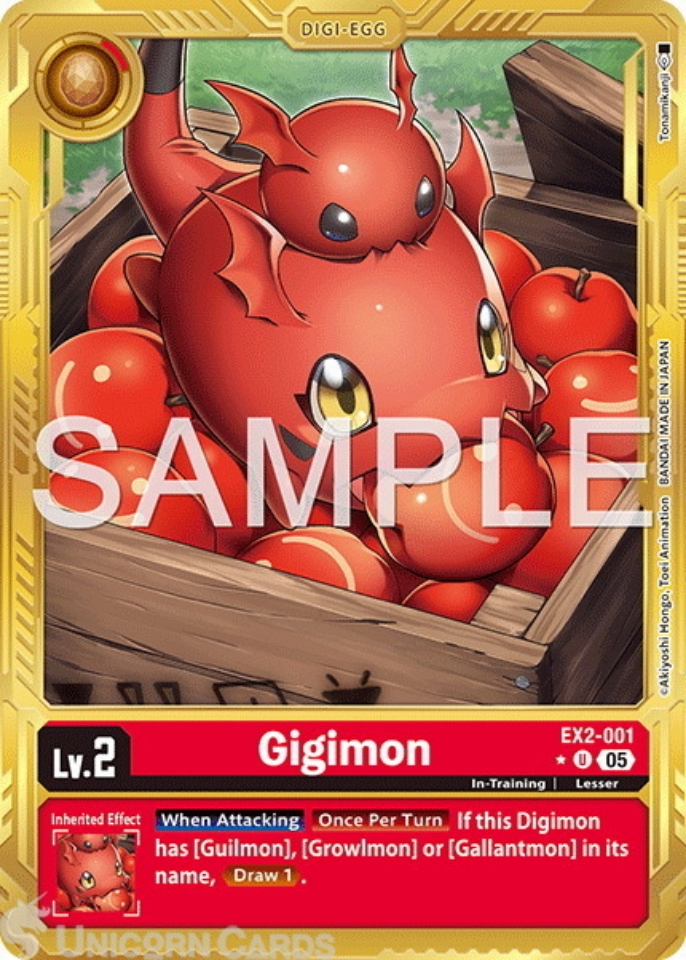 EX2 001 Gigimon: Uncommon Foil Alternative Art: AD01: Advanced Booster Digimon Generation