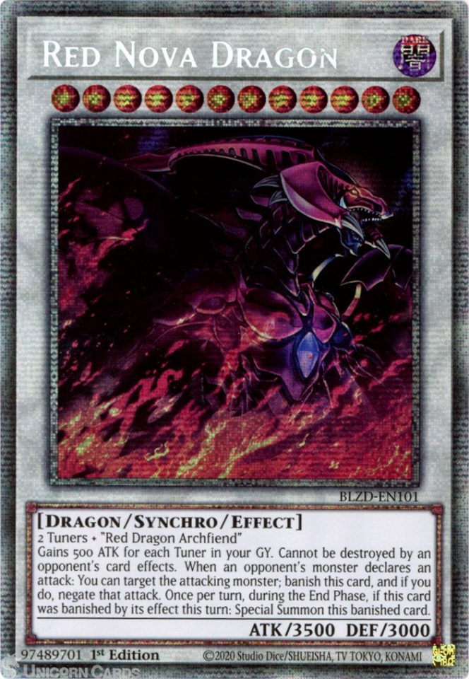 BLZD-EN101 Red Nova Dragon (Alternative Art) : Starlight Rare 1st