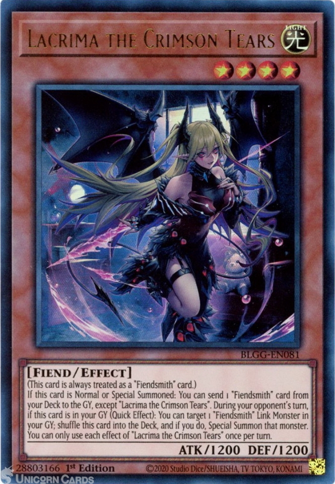 BLGG-EN081 Lacrima the Crimson Tears : Ultra Rare 1st Edition Mint